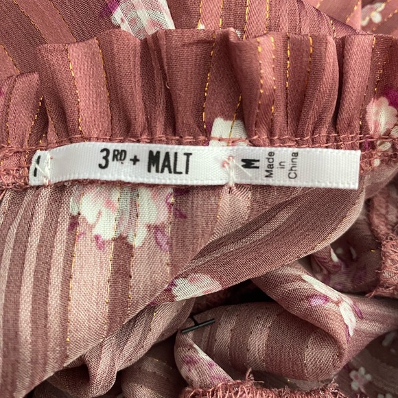 Shirred Sheer Floral Blouse 3rd + Malt - Picture 3 of 15